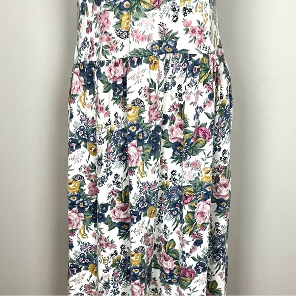 Vintage 90s Casual Corner Floral Print Dress Medium - Picture 4 of 7